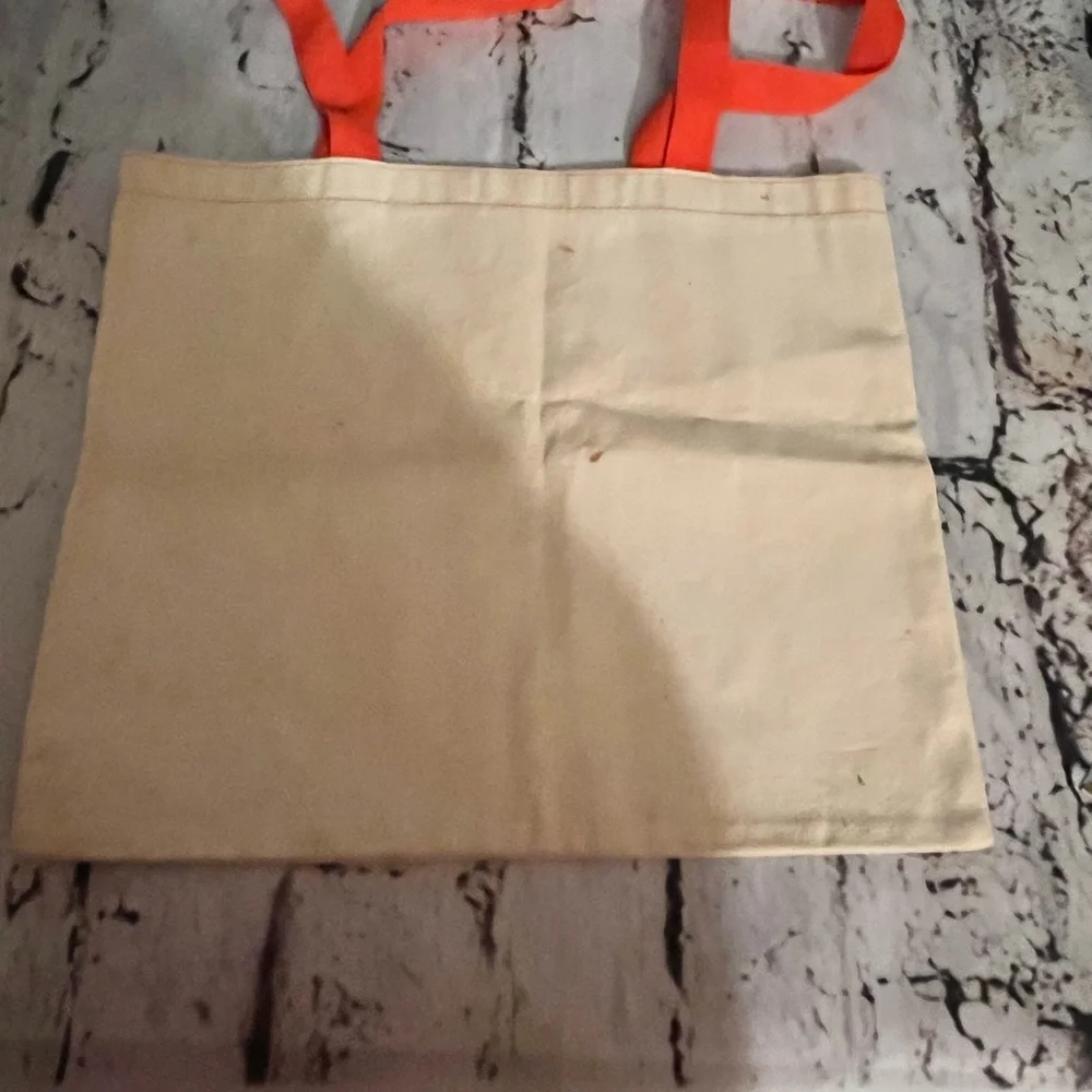 Bluebonnet‎ Floral Canvas Tote Bag with Orange Handles